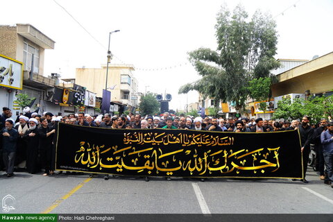 إقامة موكب عزاء في ذكرى استشهاد الإمام جعفر الصادق (ع) بحضور آية الله العظمى وحيد الخراساني