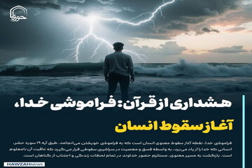 عکس نوشت| هشداری از قرآن: فراموشی خدا، آغاز سقوط انسان