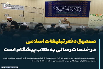 عکس نوشت| صندوق دفتر تبلیغات اسلامی در خدمات‌رسانی به طلاب پیشگام است