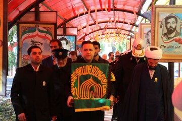 تصاویر/ حضور کاروان زیر سایه خورشید در مزار شهدای ارومیه