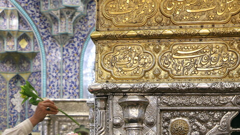 تصاویر/ گل آرایی ضریح حرم حضرت معصومه(س) به مناسبت میلاد بانوی کرامت