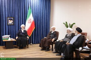 بالصور/ وفد لجنة الذكرى المئوية لإعادة تأسيس الحوزة العلمية يلتقي بآية الله الأعرافي