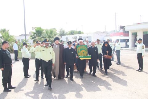 تصاویر/ کاروان زیر سایه خورشید در جمع سبزپوشان نیروی انتظامی