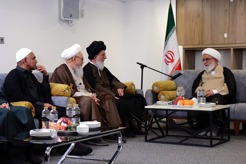 تصاویر/ دیدار مهمانان بین‌المللی همایش یکصدمین سالگشت بازتأسیس حوزه علمیه قم با آیت‌الله شب زنده دار