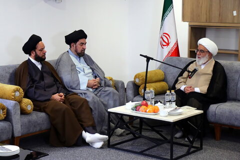 تصاویر/ دیدار مهمانان بین‌المللی همایش یکصدمین سالگشت بازتأسیس حوزه علمیه قم با آیت‌الله شب زنده دار