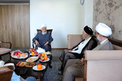 تصاویر/ دیدار مهمانان بین‌المللی همایش یکصدمین سالگشت بازتأسیس حوزه علمیه قم با آیت‌الله غروی