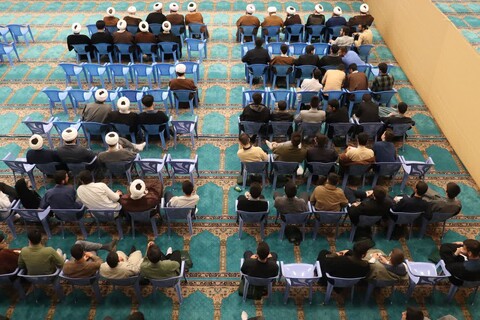 تصاویر/ اجتماع طلاب ارومیه به مناسبت یکصدمین سالگرد باز تأسیس حوزه علمیه