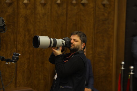 تصاویر/ حضور گسترده خبرنگاران در همایش بین المللی یکصدمین سالگشت بازتأسیس حوزه علمیه قم
