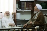 آیت اللہ اعرافی کی آیت اللہ العظمیٰ نوری ہمدانی سے ملاقات اور عیادت
