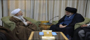 الصدر يزور العلامة الإيراني عبد الله جوادي الآملي في مقر إقامته في النجف