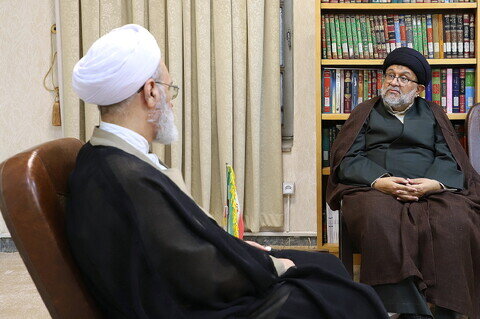 Imágenes / Encuentro del Huyyatul Islam wal Muslimeen Sayyed Aftab Haider, uno de los eruditos de Sudáfrica con el Ayatolá A'rafi