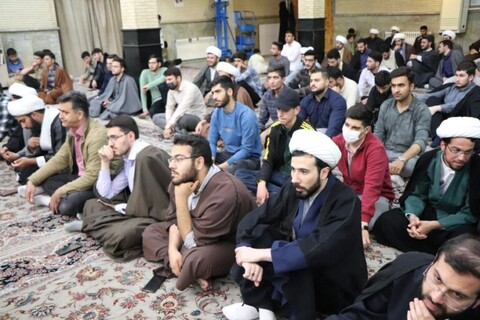 تصاویر/ جلسه سخنرانی  سعید عزیزی در حوزه علمیه بناب