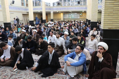 تصاویر/ جلسه سخنرانی  سعید عزیزی در حوزه علمیه بناب