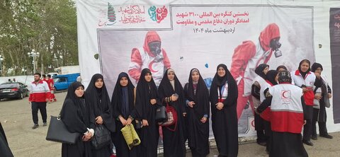 تصاویر/حضور اعضای کانون هلال احمر مدارس علمیه شهرستان ساوه در