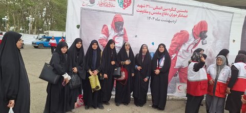 تصاویر/حضور اعضای کانون هلال احمر مدارس علمیه شهرستان ساوه در