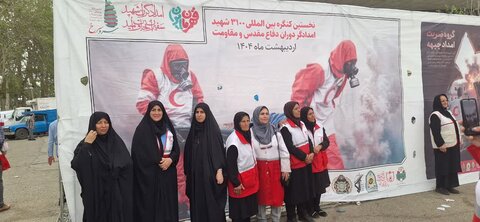 تصاویر/حضور اعضای کانون هلال احمر مدارس علمیه شهرستان ساوه در