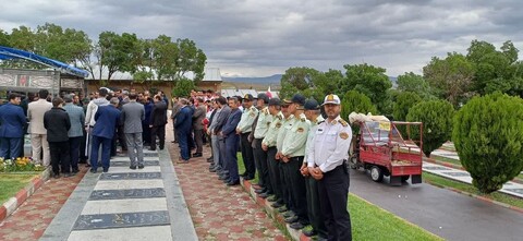 تصاویر/ مراسم گرامیداشت سالگرد شهادت شهدای خدمت در گلشن زهرا مراغه