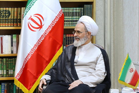 تصاویر/ دیدار رئیس مجلس علمای هند با آیت الله اعرافی