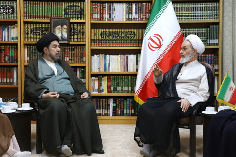 تصاویر/ دیدار رئیس مجلس علمای هند با آیت الله اعرافی