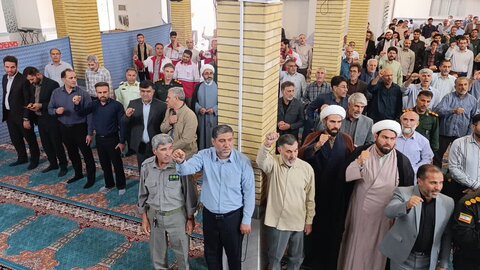 تصاویر مراسم سالگرد شهید رئیسی و همراهانش در مسجد صاحب الزمان(عج) کوهدشت