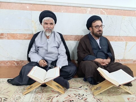 تصاویر/ محفل انس با قرآن کریم ،یادبود شهید آیت الله رئیسی و شهدای راه خدمت در مدرسه علمیه علوی هیدج