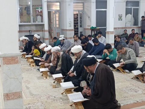 تصاویر/ محفل انس با قرآن کریم ،یادبود شهید آیت الله رئیسی و شهدای راه خدمت در مدرسه علمیه علوی هیدج