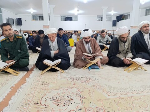 تصاویر/ محفل انس با قرآن کریم ،یادبود شهید آیت الله رئیسی و شهدای راه خدمت در مدرسه علمیه علوی هیدج