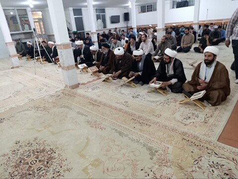 تصاویر/ محفل انس با قرآن کریم ،یادبود شهید آیت الله رئیسی و شهدای راه خدمت در مدرسه علمیه علوی هیدج