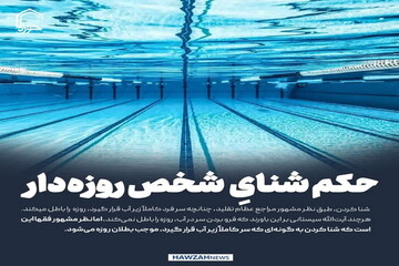 عکس نوشت| حکم شنا و استحمام روزه‌دار