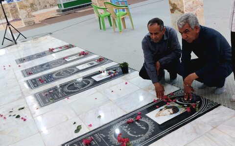 تصاویر/ غبارروبی قبور شهدای بردستان