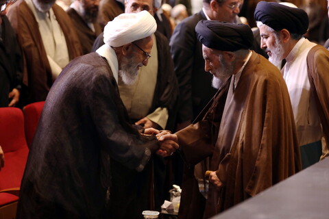 تصاویر / آیین نکوداشت ۸۰ سال مجاهدت علمی، فرهنگی و اجتماعی آیت الله سیدعلی اکبر قریشی