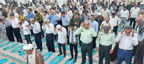 نمازجمعه امروز شهر جم به روایت تصویر