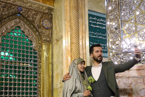 تصاویر/ جشن ازدواج ۳۲۵ زوج جوان در حرم حضرت فاطمه معصومه (س)