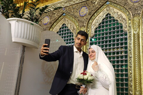 تصاویر/ جشن ازدواج ۳۲۵ زوج جوان در حرم حضرت فاطمه معصومه (س)