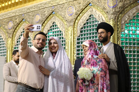 تصاویر/ جشن ازدواج ۳۲۵ زوج جوان در حرم حضرت فاطمه معصومه (س)