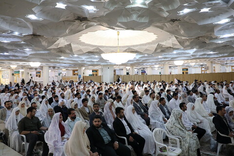تصاویر/ جشن ازدواج ۳۲۵ زوج جوان در حرم حضرت فاطمه معصومه (س)