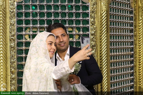احتفال زواج جماعي لـ325 زوجًا شابًا في العتبة المعصومية المقدسة بمدينة قم
