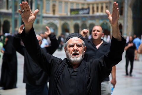 سوگواری دسته‌جات عزای امام باقر (ع) در حرم حضرت معصومه(س)