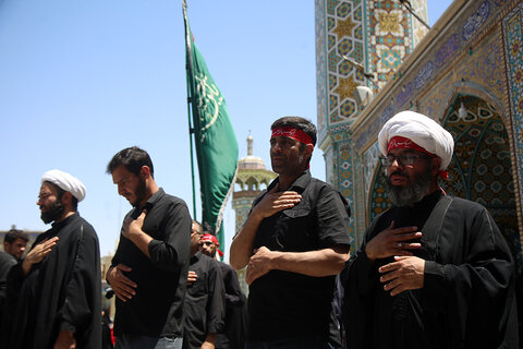 سوگواری دسته‌جات عزای امام باقر (ع) در حرم حضرت معصومه(س)