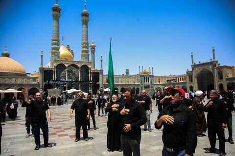 سوگواری دسته‌جات عزای امام باقر (ع) در حرم حضرت معصومه(س)