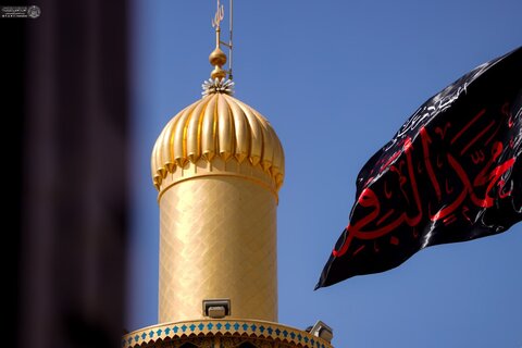 لافتات الحزن ترسم لوحة العزاء في العتبة العلوية بمناسبة ذكرى شهادة الإمام الباقر (عليه السلام)