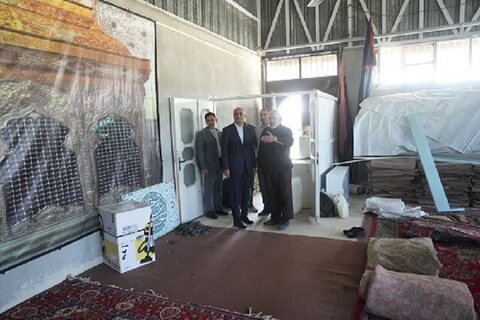 تصاویر/ بازدید استاندار کرمانشاه از نخستین موکب ثابت اربعین در مسیر بزرگراه کربلا