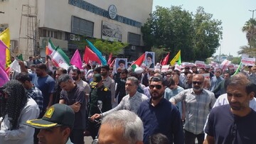 فیلم| راهپیمایی مردم بوشهر در محکومیت حمله رژیم صهیونیستی