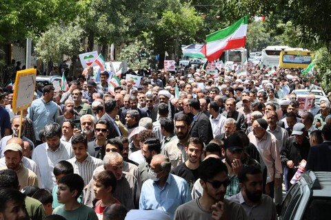 تصاویر / راهپیمایی عظیم مردم همدان در پاسخ به جنایت بزرگ رژیم صهیونسیتی