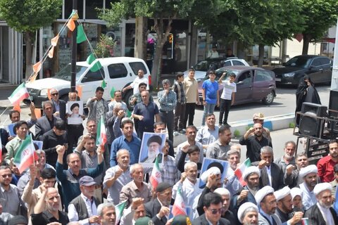 تصاویر/ تجمع مردم شهرستان شوط در محکومیت اقدام تروریستی رژیم صهیونیستی