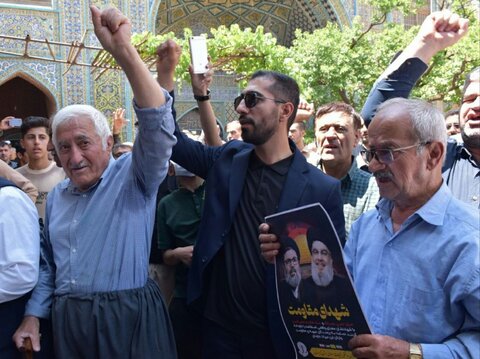 تصاویر/ نمازگزاران سنندجی جنایت صهیونیست ها را محکوم کردند