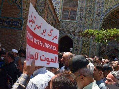 تصاویر/ نمازگزاران سنندجی جنایت صهیونیست ها را محکوم کردند