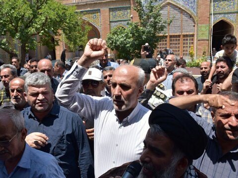 تصاویر/ نمازگزاران سنندجی جنایت صهیونیست ها را محکوم کردند