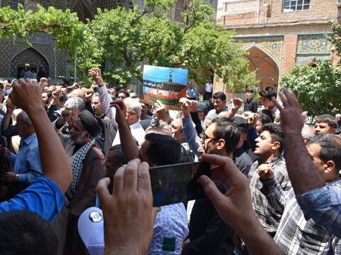 تصاویر/ نمازگزاران سنندجی جنایت صهیونیست ها را محکوم کردند