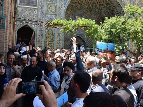 تصاویر/ نمازگزاران سنندجی جنایت صهیونیست ها را محکوم کردند